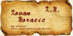 Kovan Moračić vizit kartica